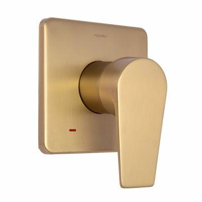 Acabamento Monocomando para Chuveiro 1/2 e 3/4 Livo Base Deca Alta e Baixa Press&atilde;o Gold Escovado Addra