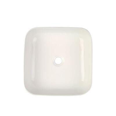 Cuba para Banheiro de Apoio Louça Quadrada Branca 39x14cm Viena Addra