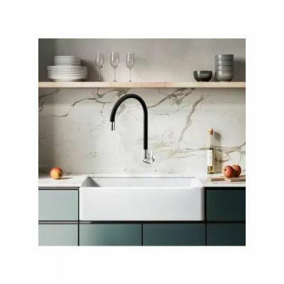 Torneira de Parede para Cozinha Hydramotion Cromado e Preto 1/4 de Volta Hydra