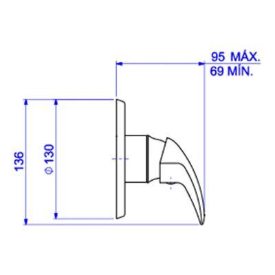 Acabamento Monocomando para Chuveiro 1/2" e 3/4" Smart Cromado Deca