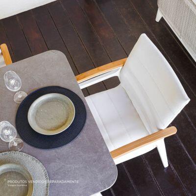 Cadeira Viena Textilene com Braço Cinza Alumínio Fascino