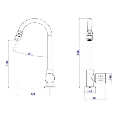 Torneira para Cozinha de Mesa Bica Alta 1/2" Aspen Cromado Deca