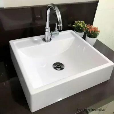 Cuba para Banheiro de Apoio Louça Quadrada Branca South Branco 41x41 Addra