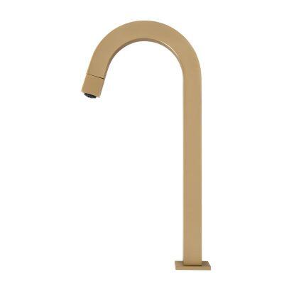 Torneira para Banheiro de Mesa Bica Alta Uni 1/4V Gold Escovado Addra
