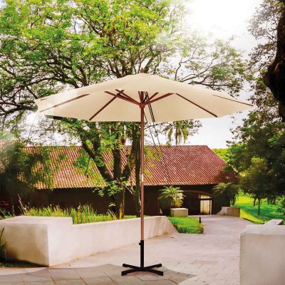 Ombrelone de Madeira Bege 3,00m Mor