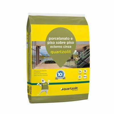 Argamassa Porcelanato e Piso sobre Piso Externo Quartzolit 20kg Cinza