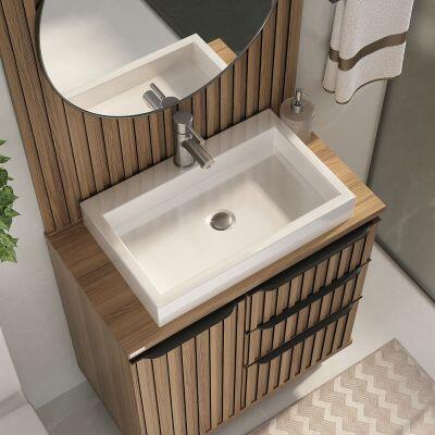 Cuba de Apoio Retangular 59cm X 37,5cm Aurora Fb Branco C-Linea