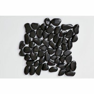 Seixo Polido Preto Brilho 30,5x30,5cm Glass Mosaic