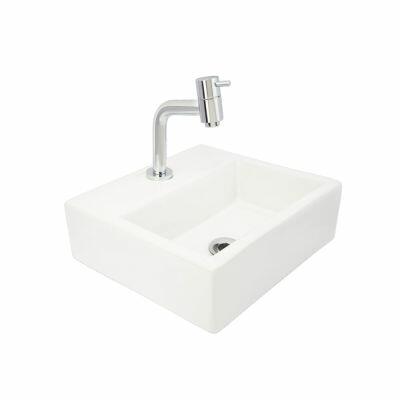 Kit Cuba para Banheiro de Apoio com Torneira 31cm Atenas Branca Addra