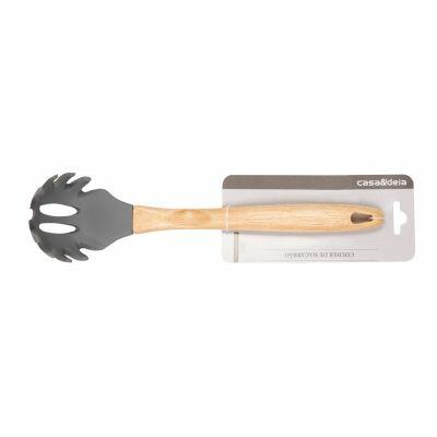 Colher de Macarrão Silicone 30x7cm Cinza Casa&Ideia