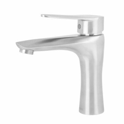 Torneira Misturador Monocomando para Banheiro de Mesa Bica Baixa 1/2" Rio A&ccedil;o Escovado Addra