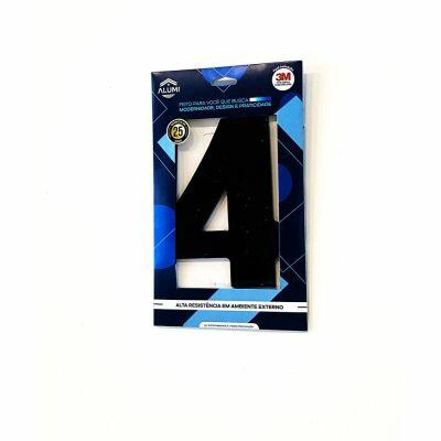 Numero Residência 13cm Acm 4 Preto Kami Acrílicos