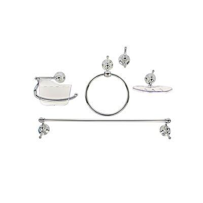 Kit de Acessórios para Banheiro Melissa 5 Peças Cromado Hidrofama