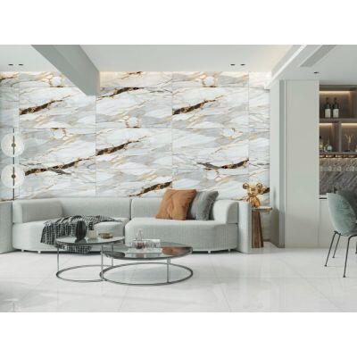 Revestimento de Parede Damasco Cinza Marmorizado Retificado Classe A 61x116cm Ilhabella