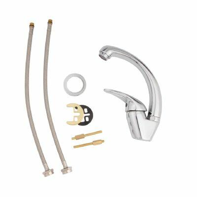 Torneira Misturador Monocomando para Cozinha de Mesa Bica Baixa 1/2" Gota Cromado Addra