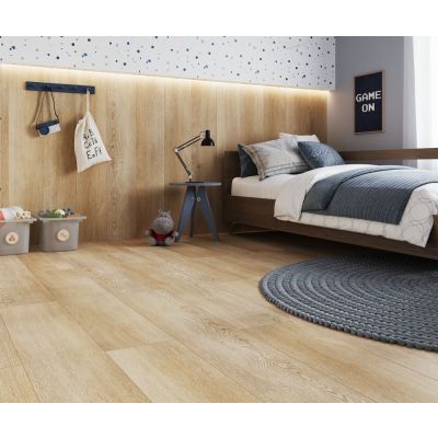 Piso Vinílico 24cm x 140cm Travessa LVT Amarelo Cola Vexa Acabamentos