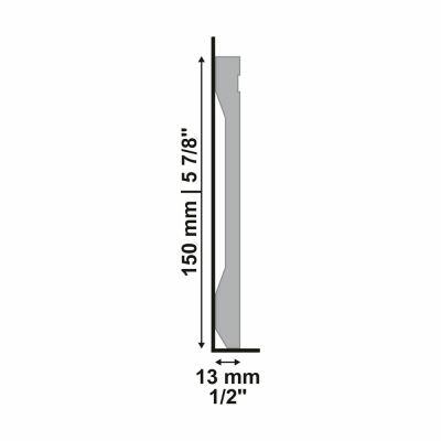 Rodapé Poliestireno Lev 152 15cmx2,4m  Santa Luzia