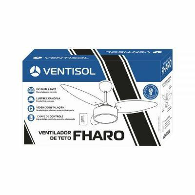 Ventilador de Teto Fharo Dupla Face Alumínio Escovado 3 Pás Ventisol
