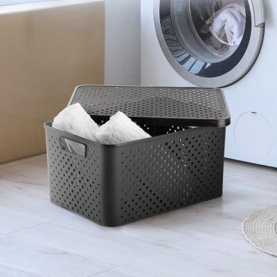 Caixa Quadriculada 16l Preto Dasplast