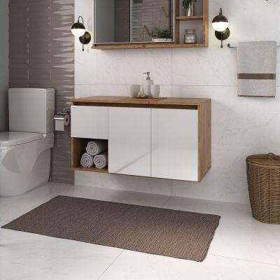 Gabinete para Banheiro Suspenso MDF/MDP Apollo 90cm C-Linea