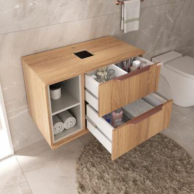 Gabinete para Banheiro Suspenso MDF/MDP Livia Nude 78cm C-Linea