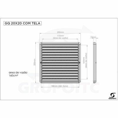Grade de Ventilação ITC Quadrada 20x20cm GQ2020
