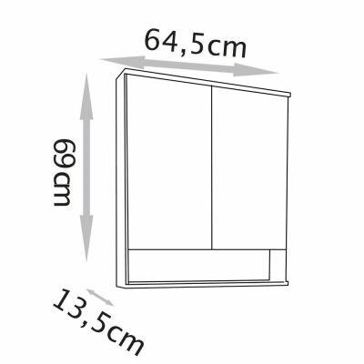 Espelheira para Banheiro MDF/MDP Cecilia Nogal 70cm C-Linea