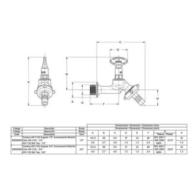 Torneira para Jardim de Parede 1/2" Uso Restrito Cromado Docol