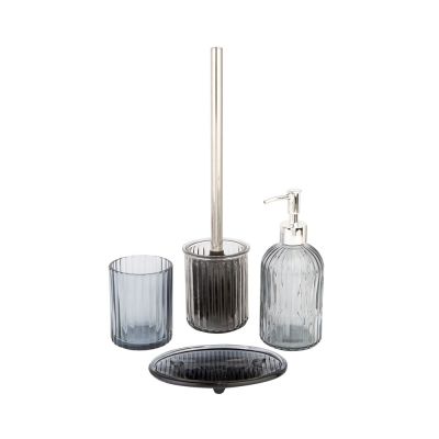 Escova Sanitária Vidro 8,8x36,5cm Fume Casa&ideia