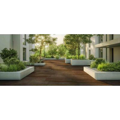 Piso Cerâmico Mocha Mousse Dry Tech Madeirado Retificado Externo 27x110cm Incefra