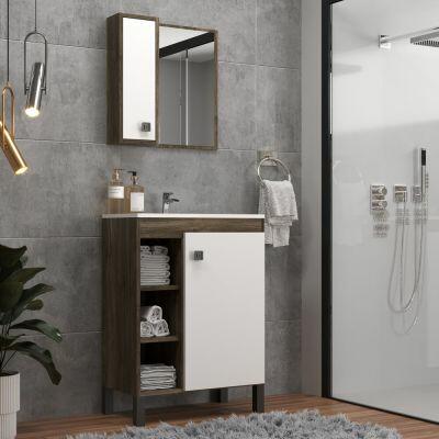 Gabinete com Espelheira Argélia Branco/Citra 60cm Móveis Sander