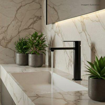 Torneira Misturador Monocomando para Banheiro de Mesa Bica Alta 1/2" Metal Arion Black Addra