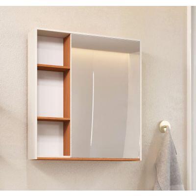 Espelheira para Banheiro MDF/MDP Ventana Cinamo/Dust 60cm C-Linea