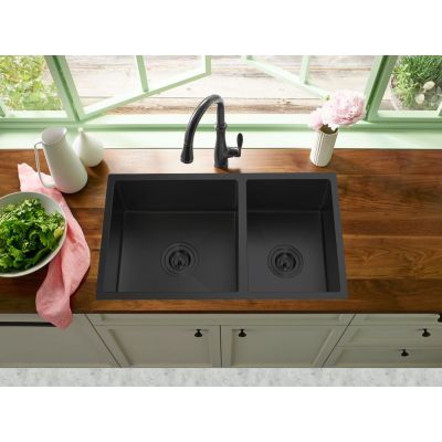 Cuba para Cozinha de Embutir Inox Dupla Gourmet Cinza Chumbo 76,2x42cm Addra