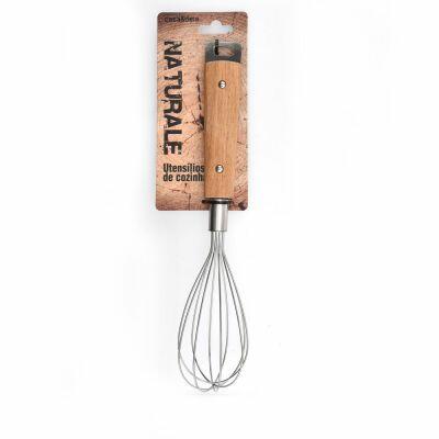 Fouet 29,5x5cm Com Cabo de Madeira Acacia Fosco Inox Casa&ideia