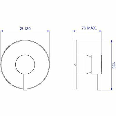 Acabamento Monocomando para Chuveiro 1/2" e 3/4" Link Cromado Deca