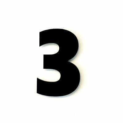 Numero Residencia 13cm Acm 3 Preto Kami Acrilicos