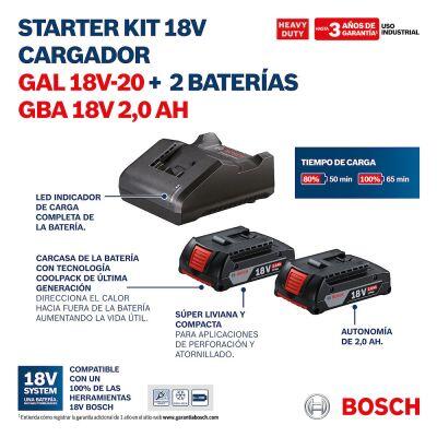 Kit Bateria Stater Gal 18v-40 + 2*4.0ah Azul Bivolt Bosch