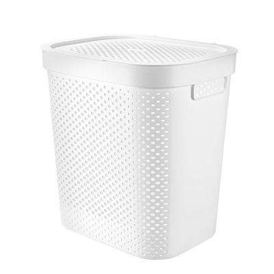 Cesto para Roupa Log Branco 45L Ordene
