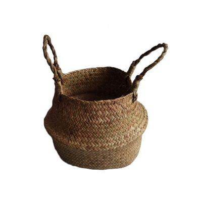 Cachepô Seagrass Com Alça 23x23x20cm Natural Fascino