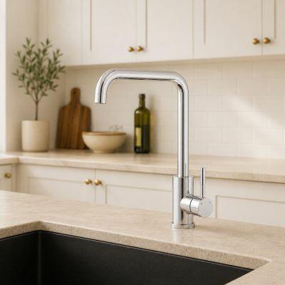 Torneira Misturador Monocomando para Cozinha de Mesa Coral Cromado Addra
