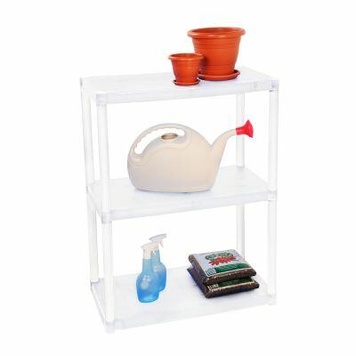 Estante Plástica Tubular 3 Prateleiras Branca Ordene