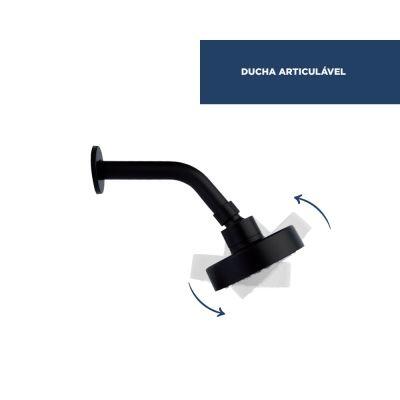 Chuveiro Shangai Preto 1/2" Addra