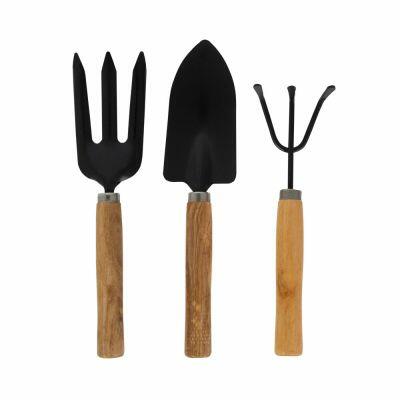 Kit Jardim 3pcs G Madeira Metal Preto .