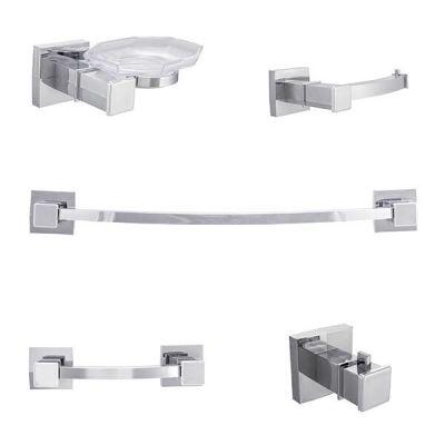 Kit de Acessórios para Banheiro Stamplas Euro 5 Peças Cromado