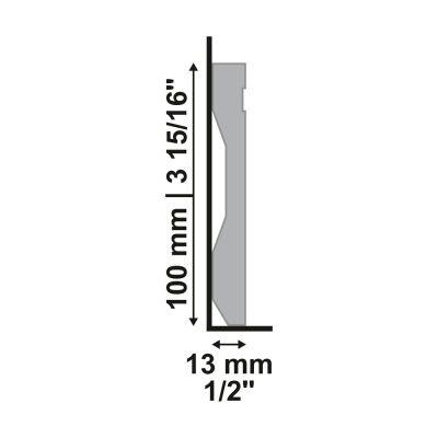 Rodap&eacute; Poliestireno Lev 102 10cmx2,4m Santa Luzia