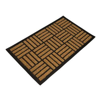 Capacho Fibra de Coco Quadrados Preto e Bege 45x75cm Kapazi