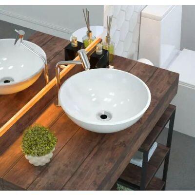 Cuba para Banheiro de Apoio Louça Redonda Branca 35cm East Addra