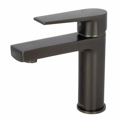 Torneira Misturador Monocomando para Banheiro de Mesa Bica Baixa Livo Grafite Escovado Addra