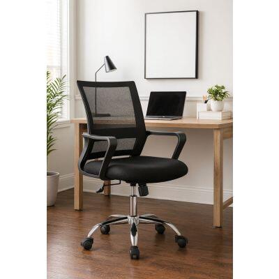 Cadeira De Escritório Mesh Com Braço Diagonal